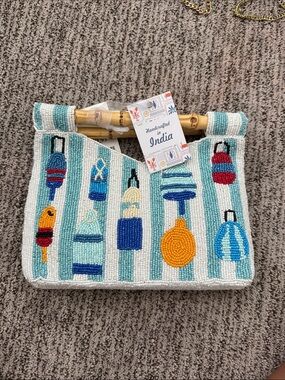 Marshalls Beaded Mini Bag in White, Aqua, Blue, Orange, Red